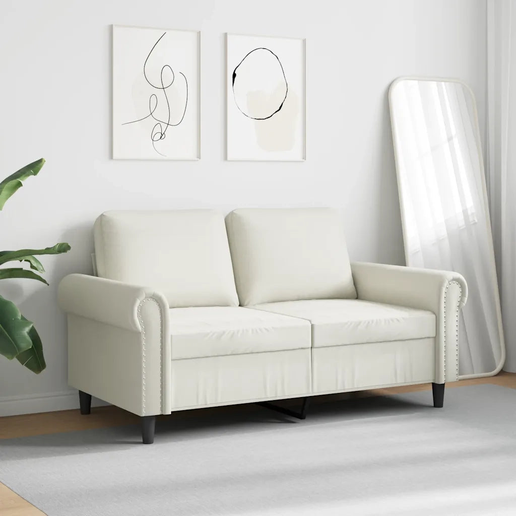 Divano a 2 Posti crema 120 cm in Velluto 359527