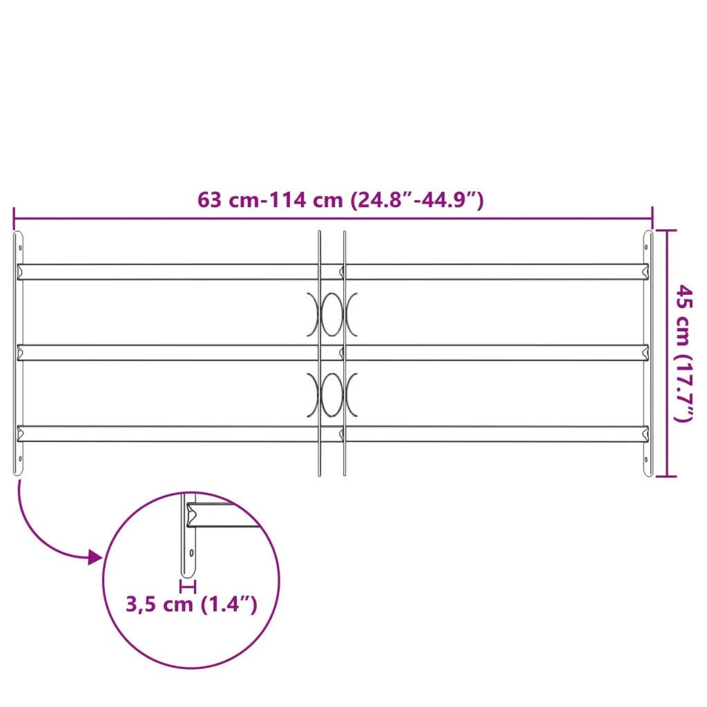 Griglia di Sicurezza per Finestra con 3 Traversine 3 pcs 42031277
