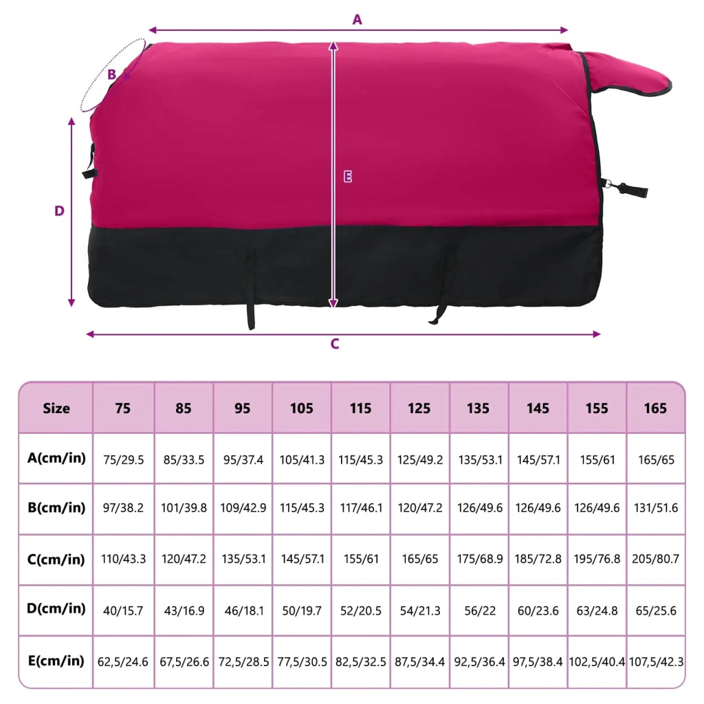 Coperta per Cavalli Rosa e Nero 145 cm Poliestere 42013084