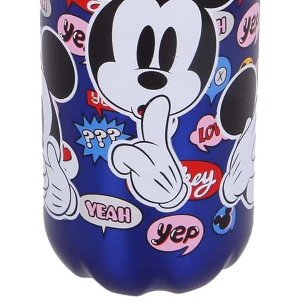 Bottiglia d'acqua da 600 ml con beccuccio versatore e tappo di sicurezza Blu Mickey Mouse