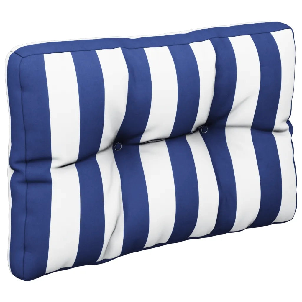 Cuscini per Pallet 2 pz Strisce Blu e Bianche in Tessuto 360660