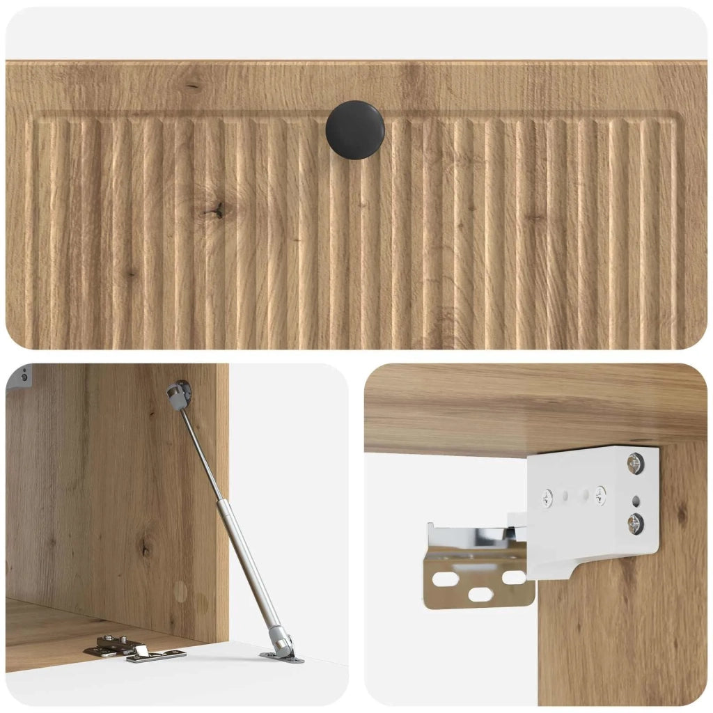 Mobile Porta TV da Muro-Credenza per TV sospesa Rovere Artigianale 78,5 x 41 x 30 cm 402172