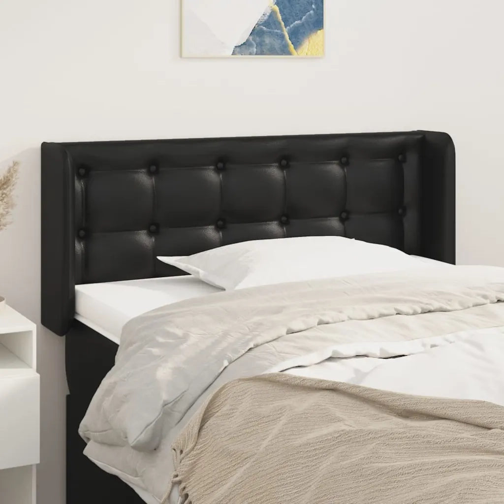Testiera ad Orecchio-Testata con Orecchie Nera 93x16x78/88 cm in Similpelle 389377