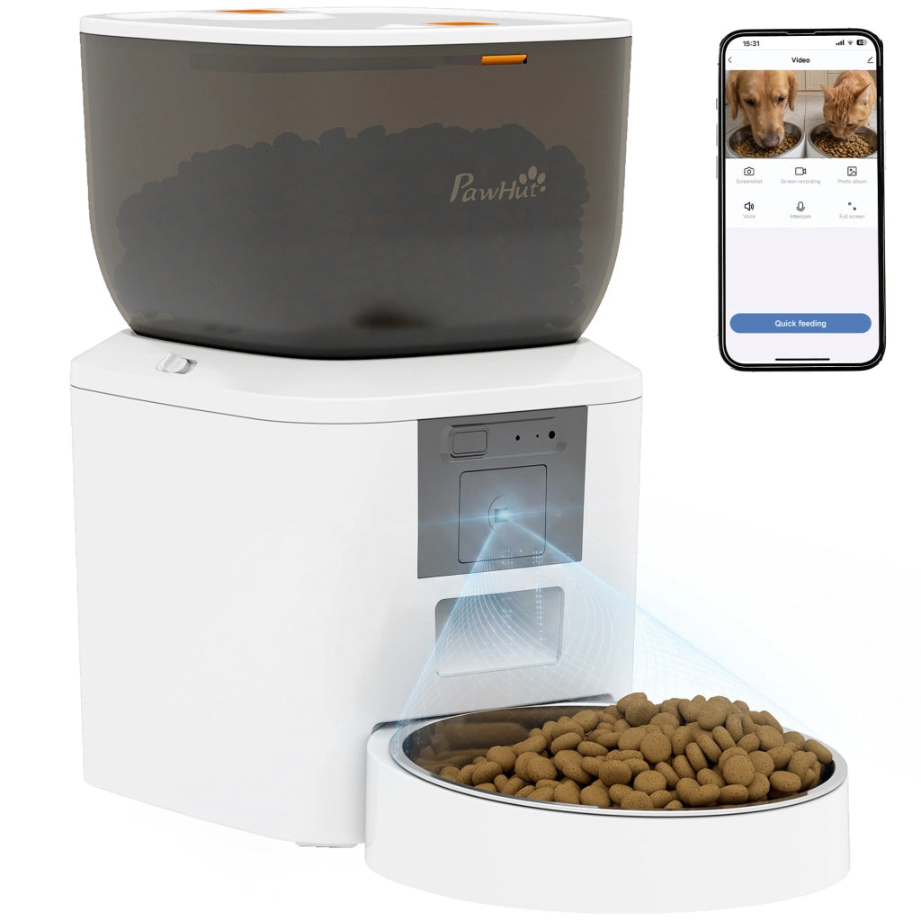 Dispenser Cibo per Gatti con Videocamera ¨C Minimal ¨C 2.4 GHz Wi-Fi, App, 4L