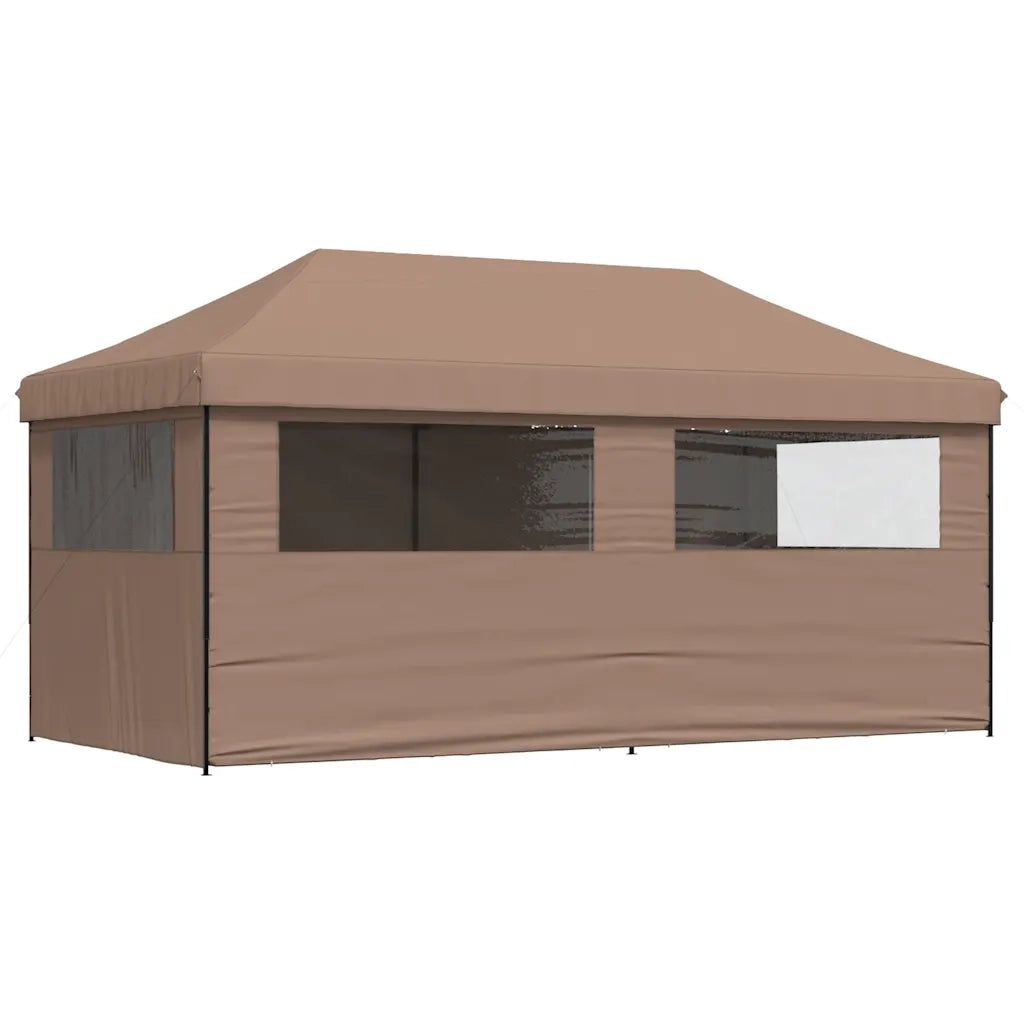 Tendone per Feste Pieghevole Pop-Up con 4 Pareti Marrone 4004956