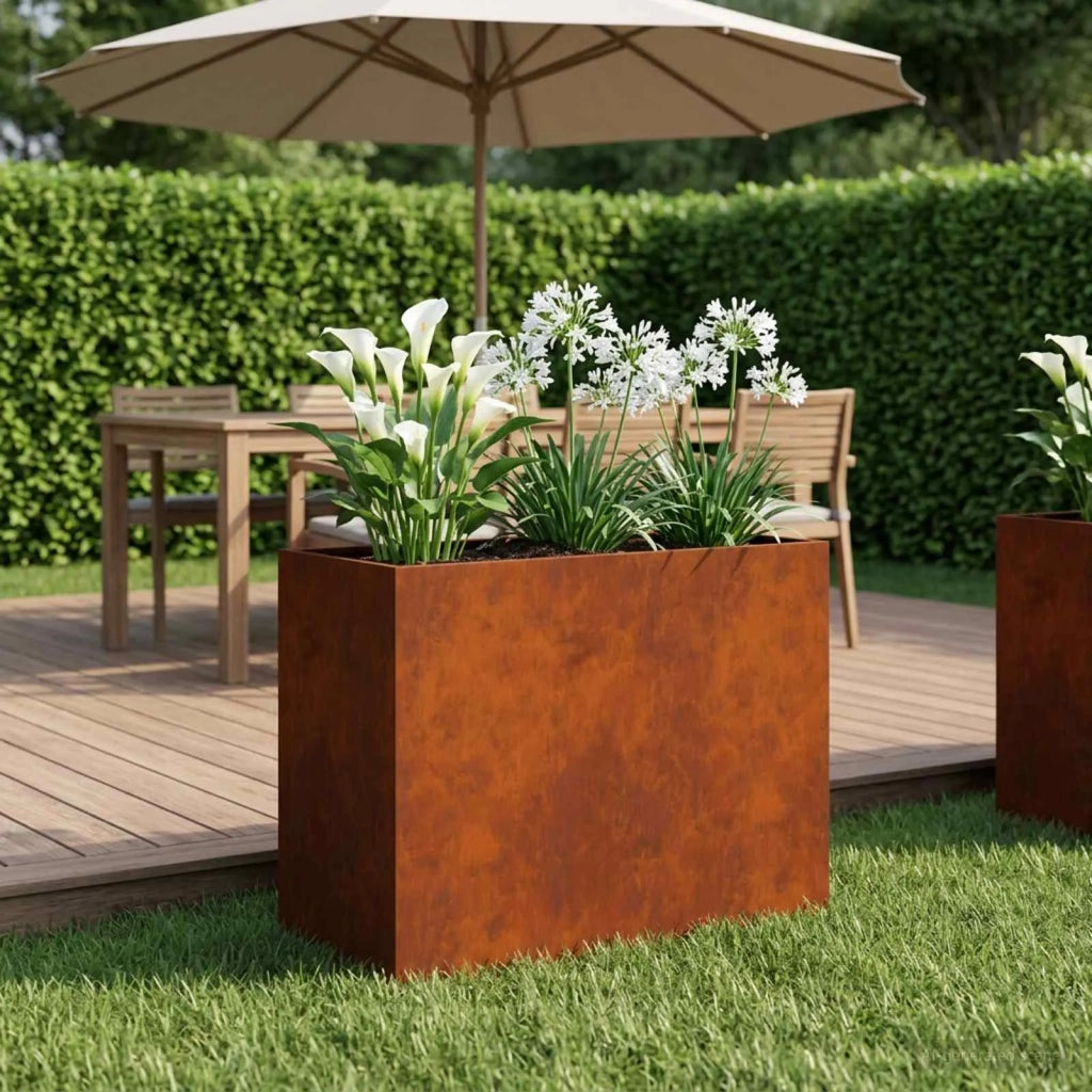Vaso da giardino Ruggine 60 x 30 x 40 cm Acciaio Corten 8005566