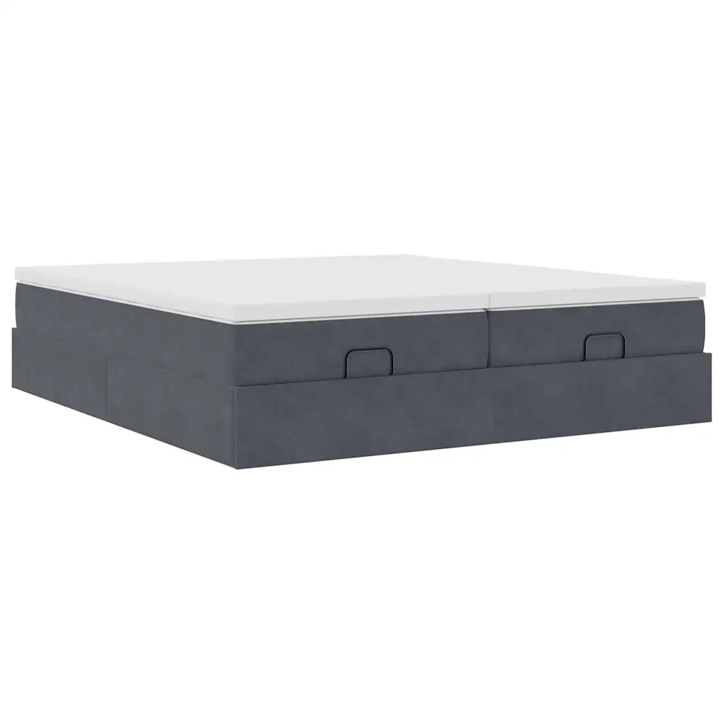 Struttura Letto Pouf con Materassi 180x200 cm Velluto 3311262