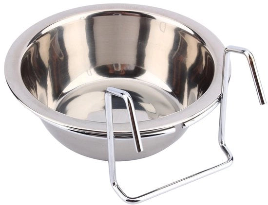 Piatti per Cibo per Animali da Compagnia - Cibo per Gatti/Cani/Uccelli - Materiale: Acciaio Inossidabile - Dimensioni: S/M/L - Piatto per Cibo con Chiusura