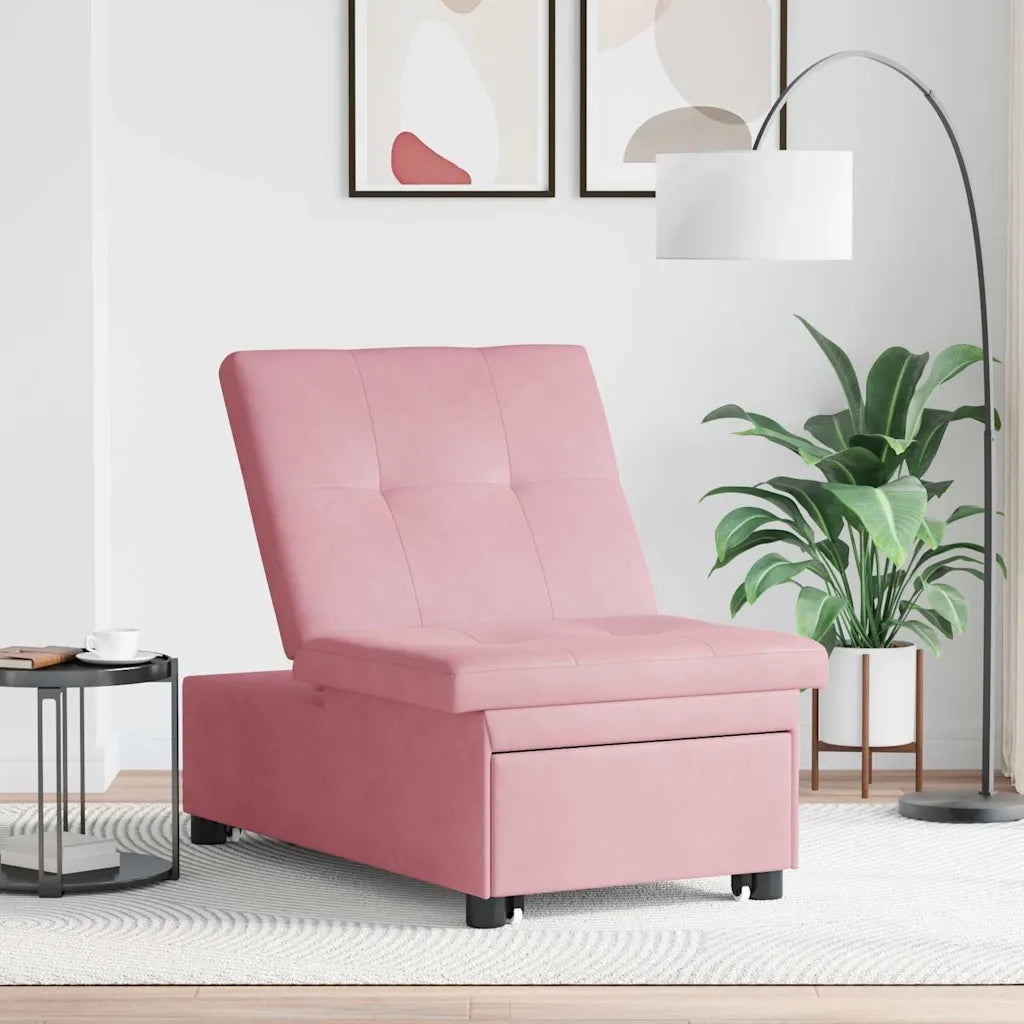Divano letto | Sof¨¤ letto | Letto singolo Rosa 194 x 67 x 82 cm Velluto