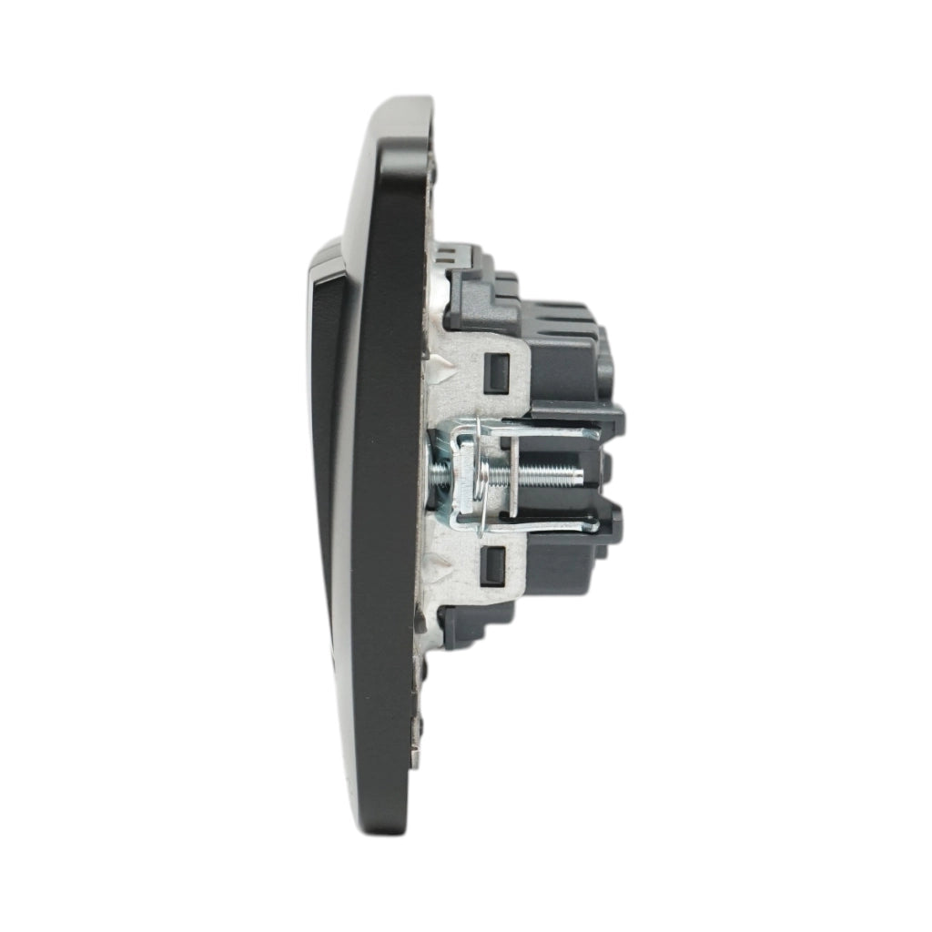 Interruttore triplo da incasso nero 220V, 10AX, PC 80x80mm