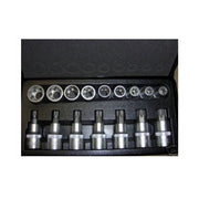 Trade Shop - Kit Inserti E Bussole Boccole Impronta Torx Per Set 17 Pezzi 1/2" 3 4 -