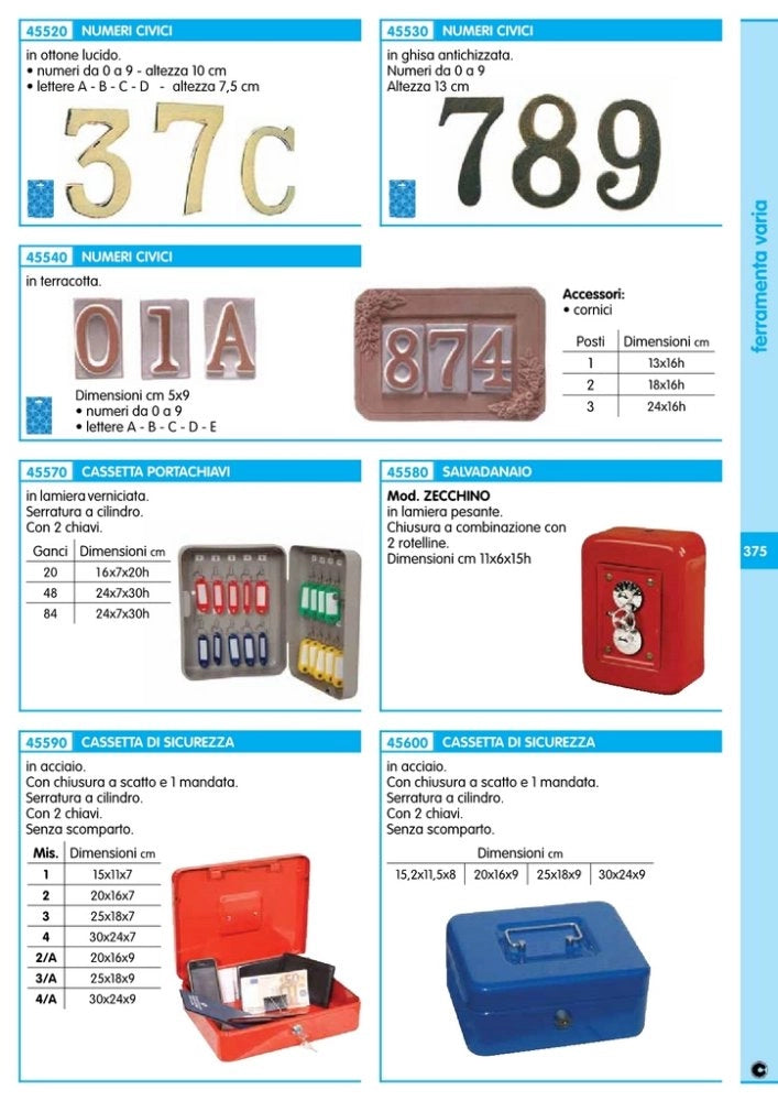 10pz numero civico in terracotta "e" cm.8,5h cod:ferx.34700