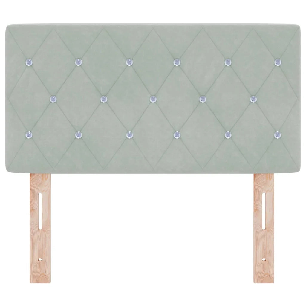 Testiera | Testata Grigio chiaro 80 cm Velluto