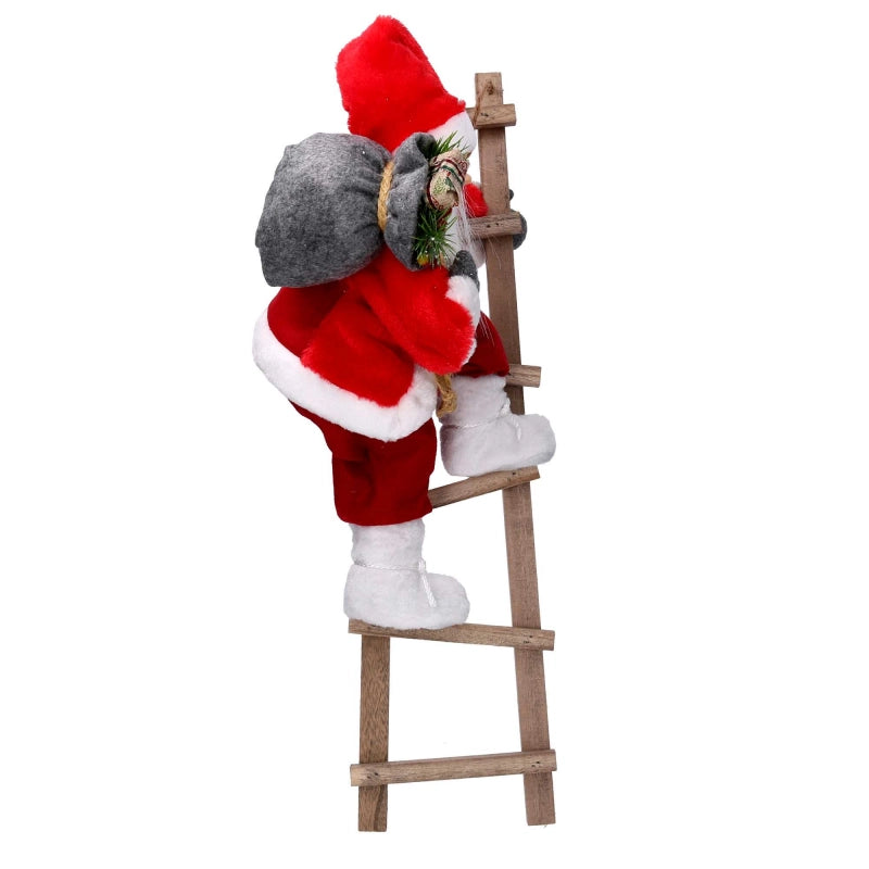 Babbo natale tessuto rosso su scala cmh45