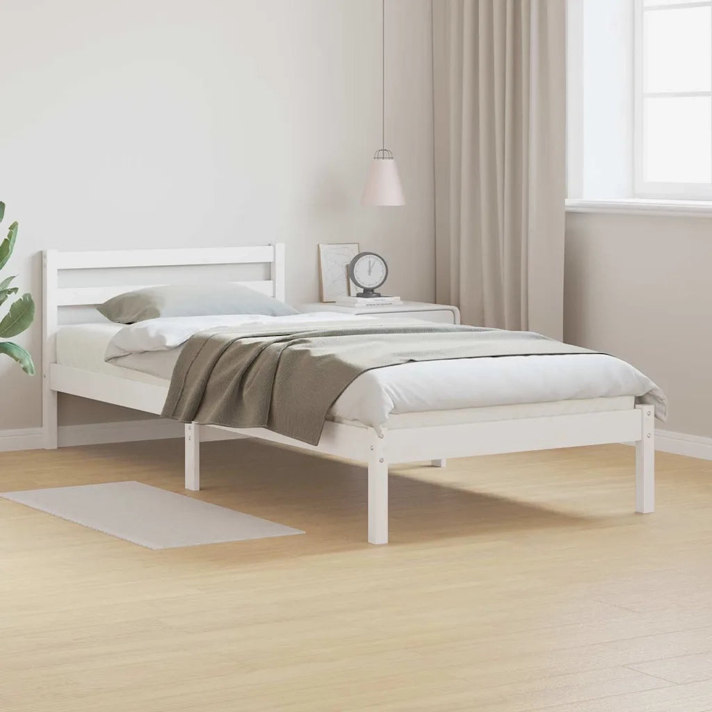 Letto singolo | Letto per adulti | Struttura del letto con testiera Bianco 225,5 x 95,5 x 69,5 cm