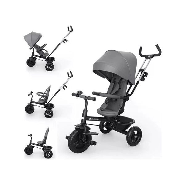 Triciclo kinderkraft krasto02grypl00 aston 2 evolutivo 6 in 1 grey