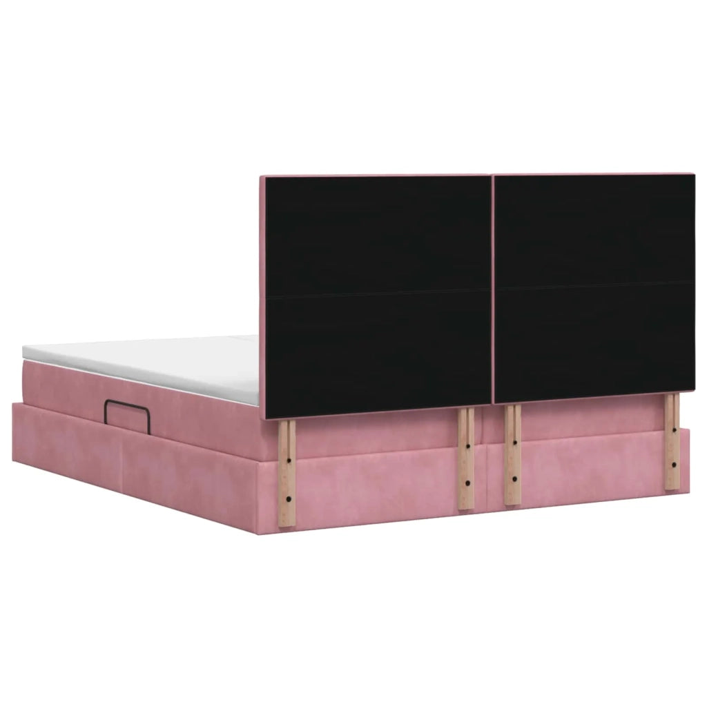 Letto con Contenitore con testiera Rosa 200 x 200 cm Velluto 3459848