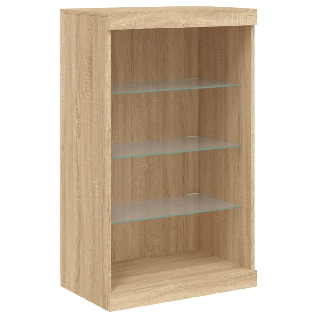 Buffet credenza cassettiera armadio mobile contenitore organizer per cucina soggiorno salotto con luci LED Sonoma 60,5 x 37 x 100 cm marrone 02_0029964