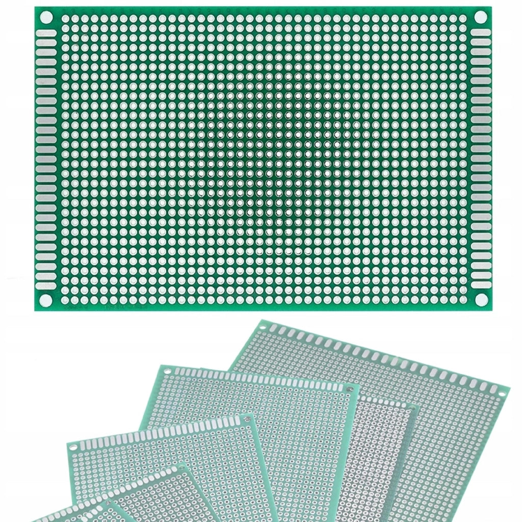 Piastra Prototipale Universale Doppia Faccia 80 x 120 mm – Fori 2,54 mm | Montaggio THT | Elettronica Prototipale