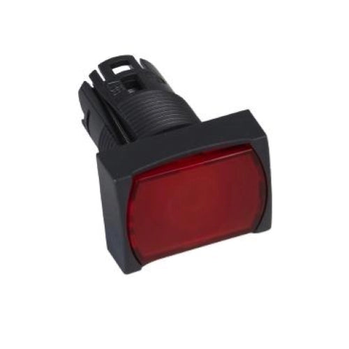 TESTA PULSANTE LUMINOSO RETTANGOLARE Ø16 - ROSSA