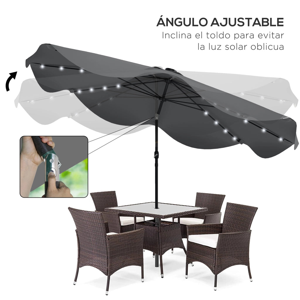 Ombrellone da Giardino ¨C Minimal ¨C Grigio ?292x254 cm