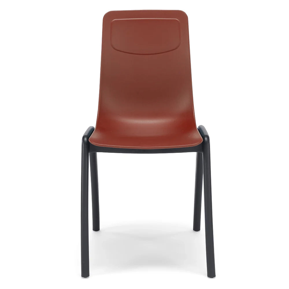 Sedia in tecnopolimero Dalia L colore Mattone, 100% MADE IN ITALY, gambe Antracite, impilabile, design moderno ideale per sala da pranzo, cucina, soggiorno, ufficio, camera per bambini