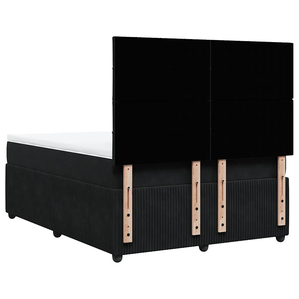Giroletto a Molle con Materasso Nero 140x190 cm in Velluto 3294636