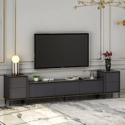 Cortin, Mobile Porta tv 2 Ripiani, 260x35x45h cm Nero Antracite