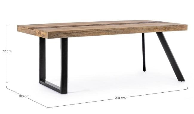 Tavolo da Pranzo 200x100x77 cm in Acciaio e Legno
