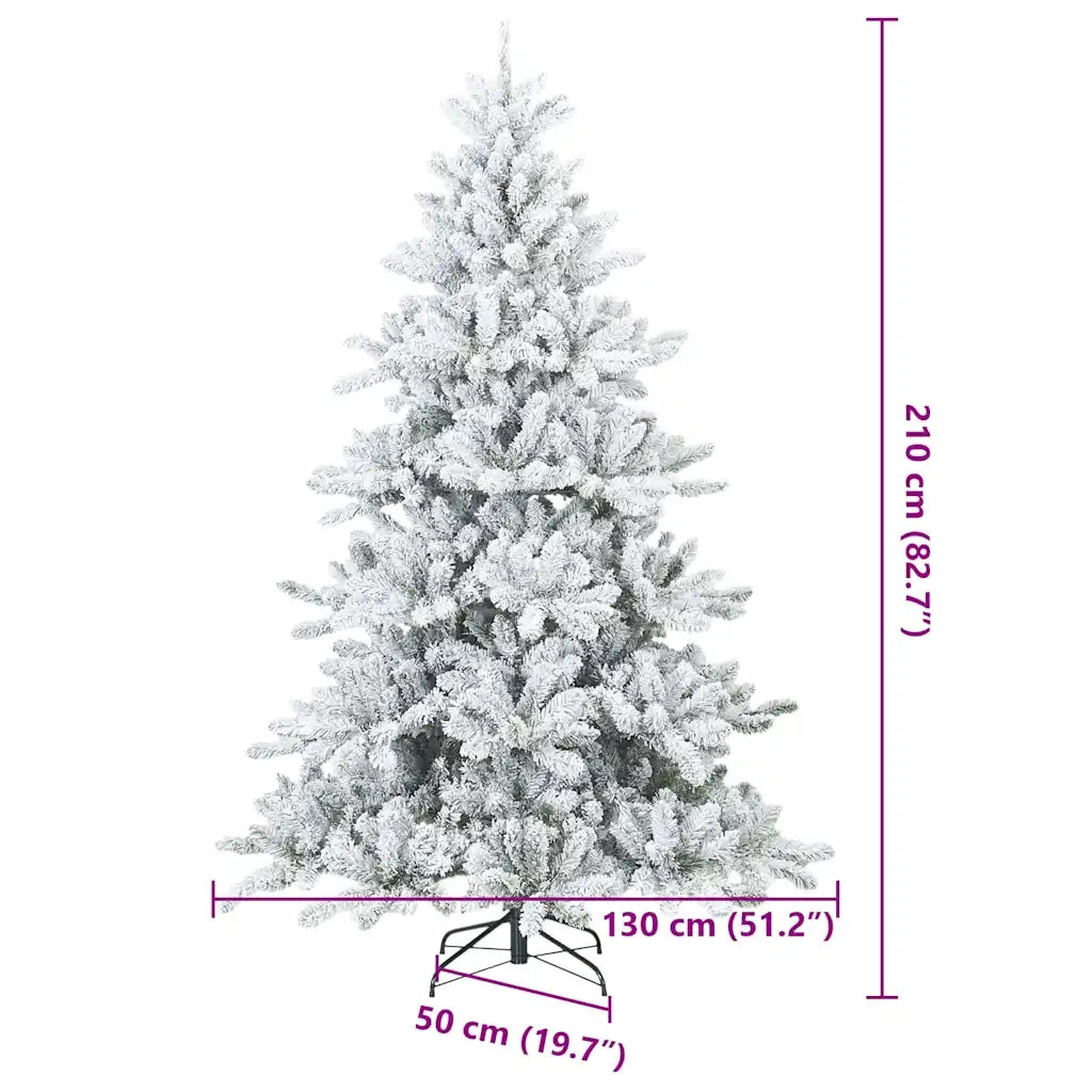 Albero di Natale Artificiale Snodato Foderato di Neve Bianco 42019329