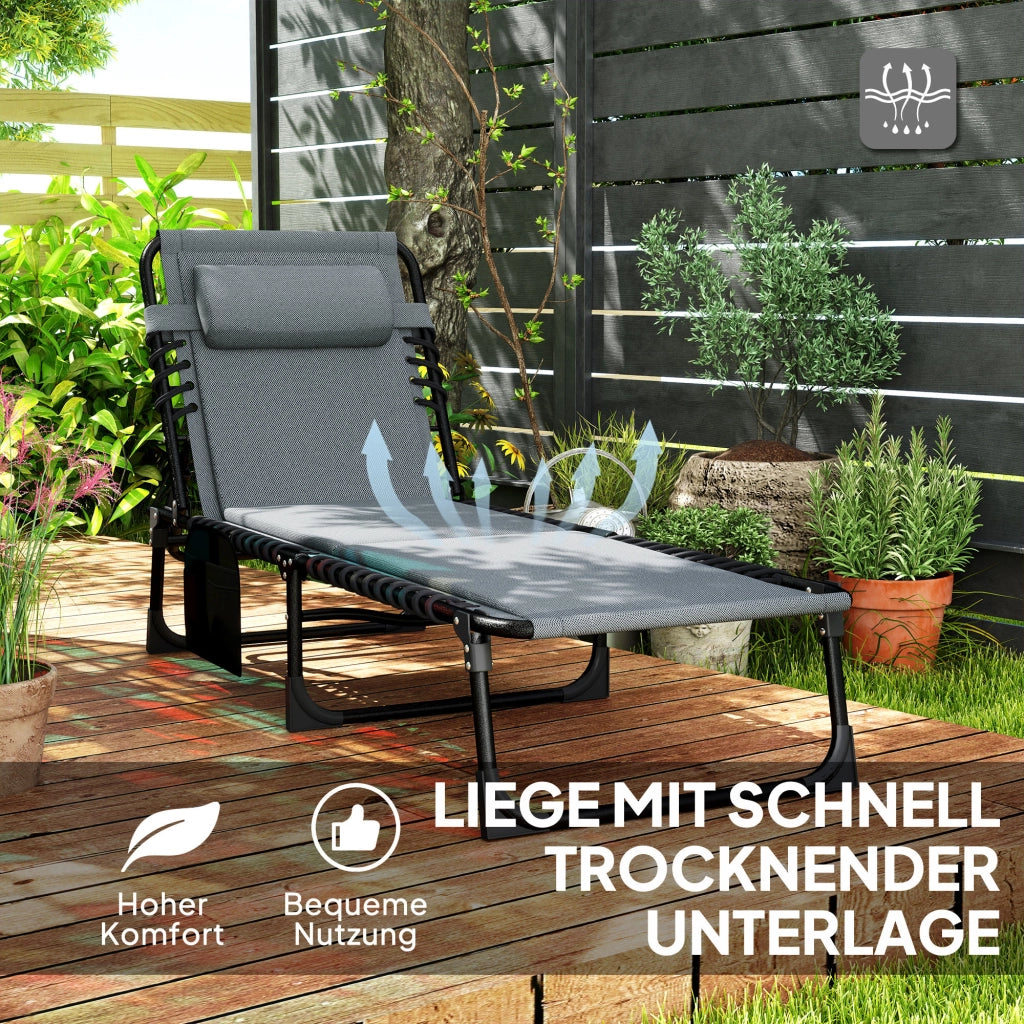 Poltrona Relax da Giardino con Cuscino ¨C Zephmum ¨C Grigio