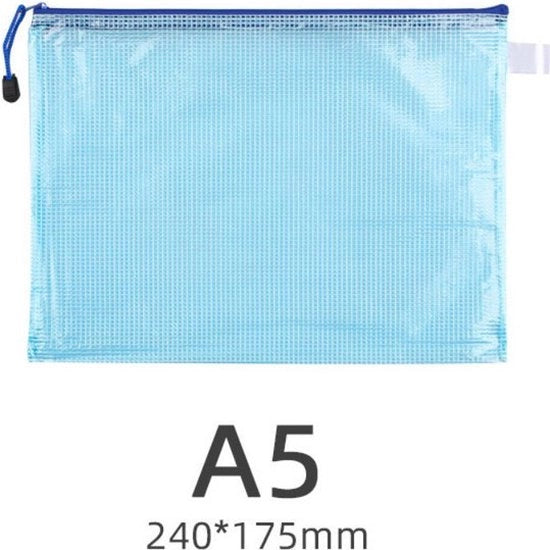 Documenti trasparenti A5 - Raster trasparente - 12 pezzi Documenti mesh trasparenti - Impermeabile - Borsa mesh grande trasparente - A5 blu