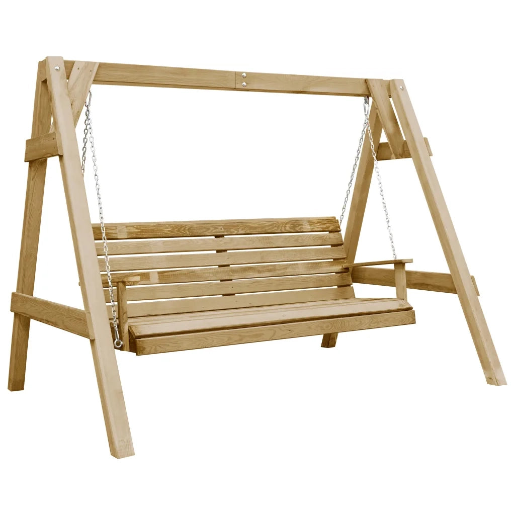 Panca a Dondolo da Giardino in Pino Impregnato 205x150x157 cm 45305