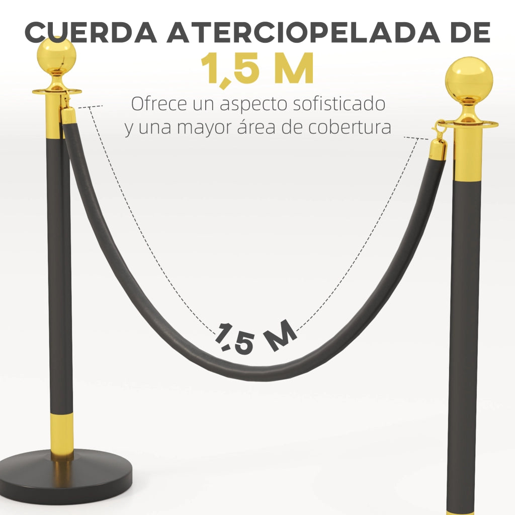 Separatore Posti Acciaio Inox 2 Pezzi ¨C Zephmum ¨C Nero 96 cm