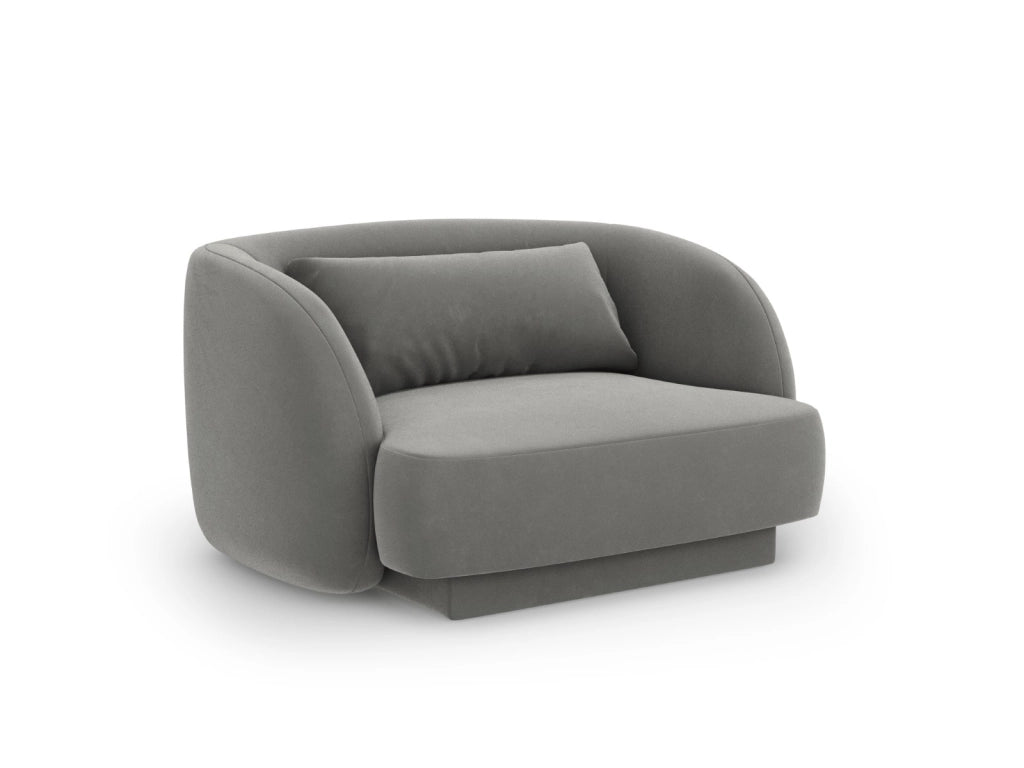 Cosmopolitan Design - Poltrona "Tulum" in velluto grigio chiaro 