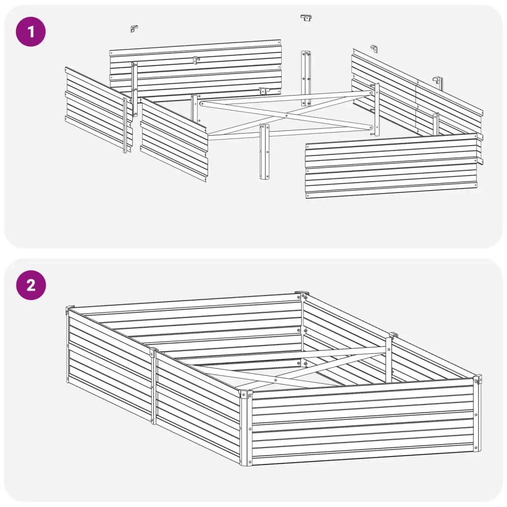 Letto rialzato da giardino Marrone 160 x 80 x 24 cm 8006476