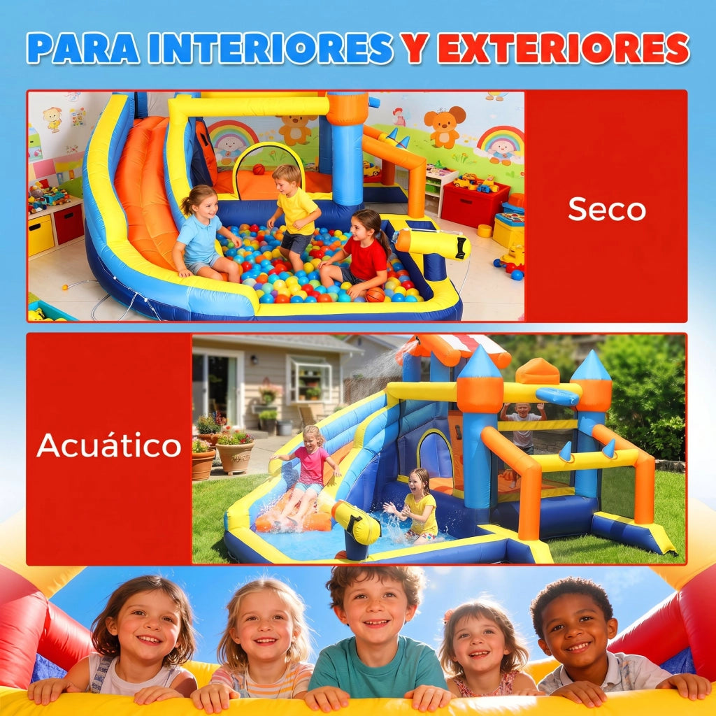 Castello gonfiabile 8 in 1 con scivolo trampolino ¨C Minimal ¨C 550W