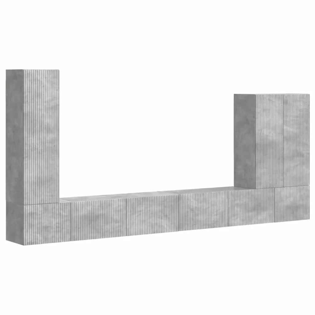 Set di Mobiletto da TV a Parete 6 pcs Grigio cemento 3408955