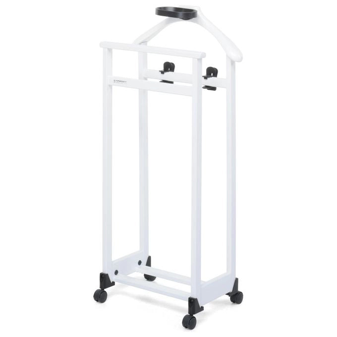Foppapedretti 9900390010 L'Indossatore Servomuto Monospalla Legno Massiccio Faggio Porta Pantaloni Porta Scarpe Ruote Piroettanti colore Bianco