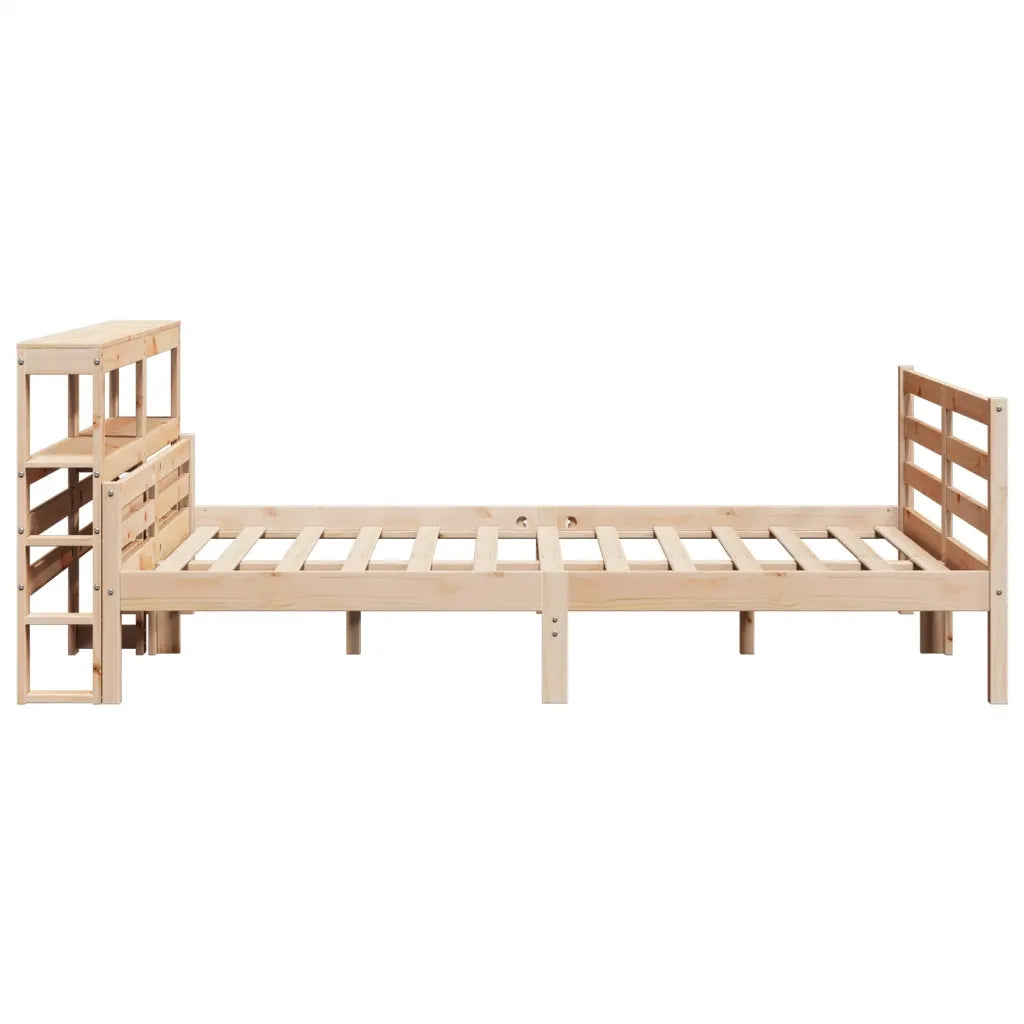 Letto matrimoniale | Letto per adulti | Giroletto con Testiera 140x200 cm in Legno Massello di Pino