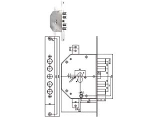 SERRATURA TRIPLICE INFILARE C/SCROCCO CIL. EU. BLINDATE 2151PEN-BLOC- - mm.60 DX (2151PEN-01NCL) - 1 pezzi CR