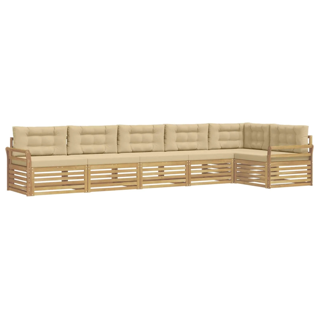 Set di divani da esterno 6 pcs Bianco e Beige 3390568