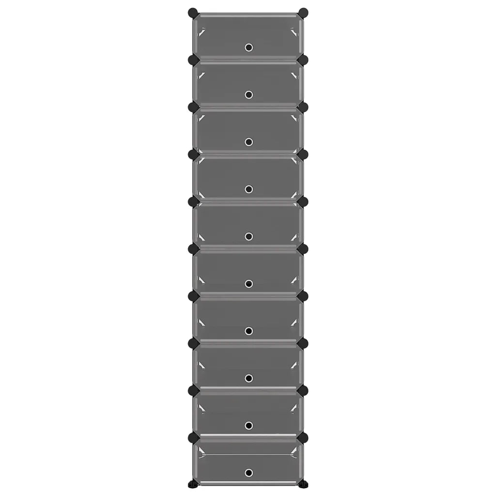 Scarpiera Nera 44x32x174 cm in PP 340560