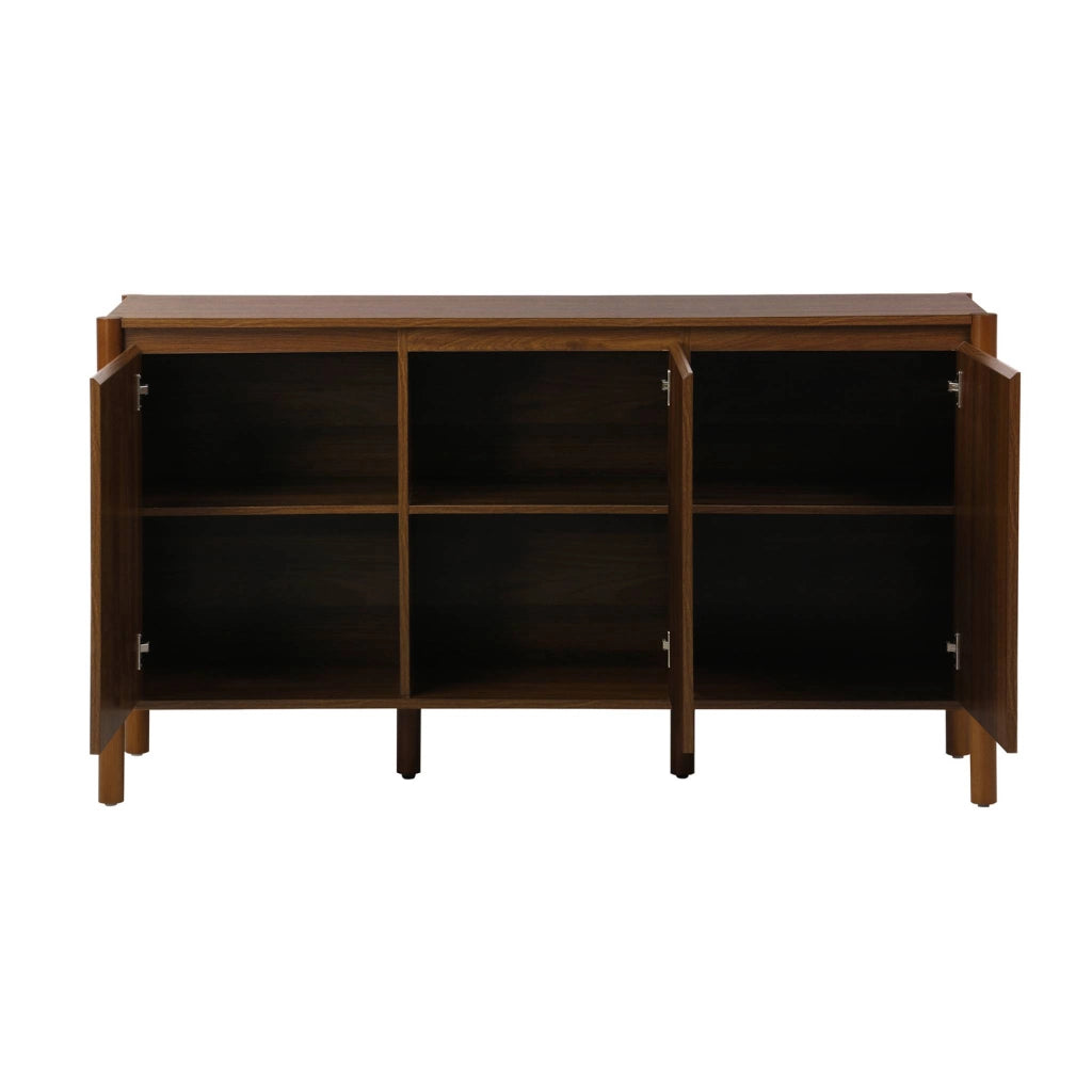 Credenza decorazione legno 3 ante 140cm, noce