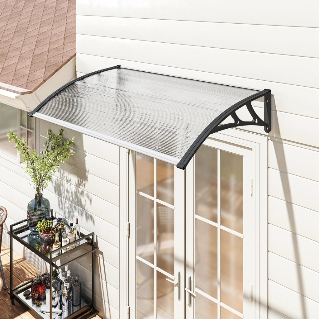 Pensilina Policarbonato ¨C Xylo ¨C Trasparente 110x60x18cm Alluminio Esterno Porte Finestre