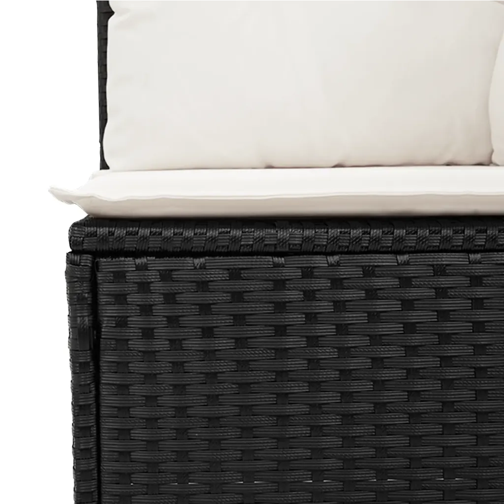 Set Divani da Giardino con Cuscini 7pz Nero Polyrattan 3266376