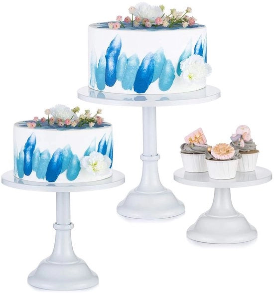 Set di supporti per torta in metallo da 3 pezzi