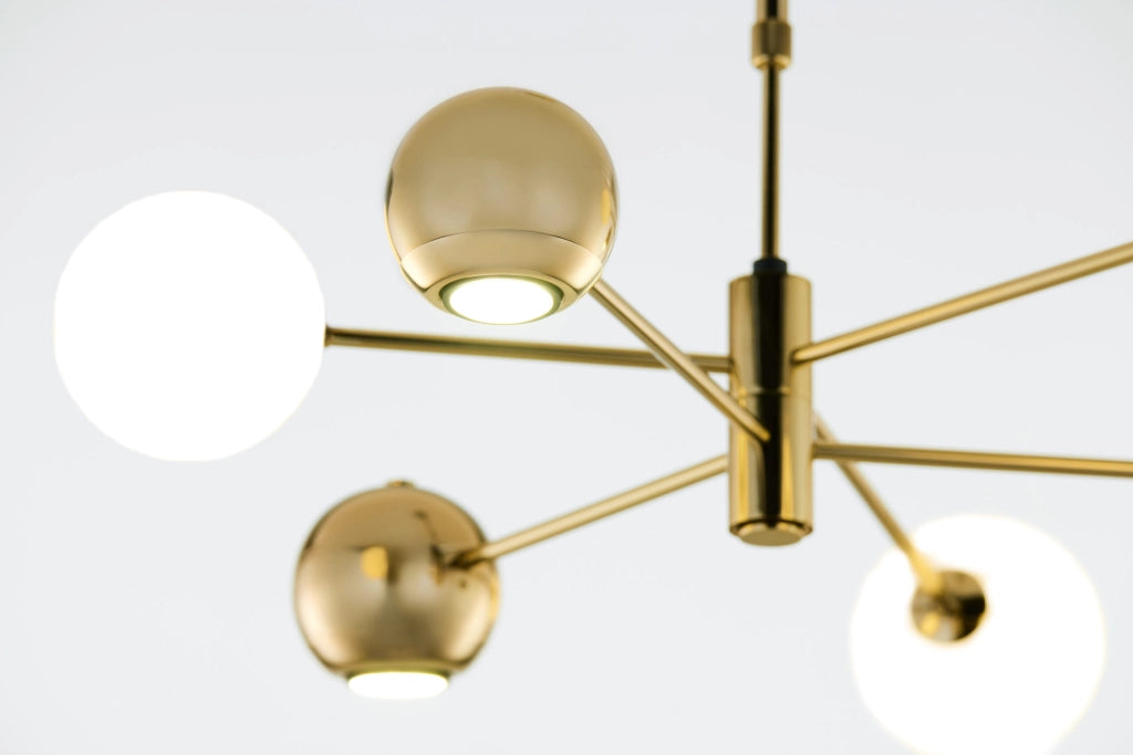 Lampadario MOKA moderno oro/bianco 6 luci G9+GU10 Jupiter