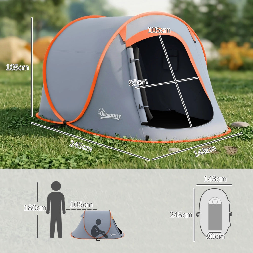 Tenda da Giardino Pop Up Impermeabile ¨C Minimal ¨C Grigio 245x148x105 cm