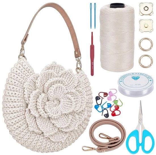 Kit per Creare una Borsa a Maglia DIY con Tutorial Video